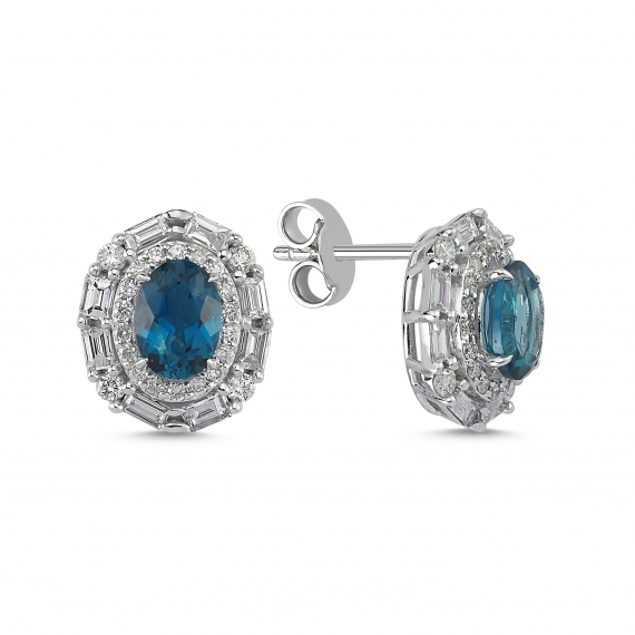 2.78 Carat Londra Blue Diamond Earrings
