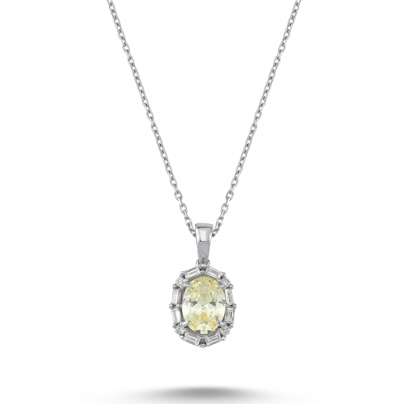 2.10 Carat Colored Diamond Necklace