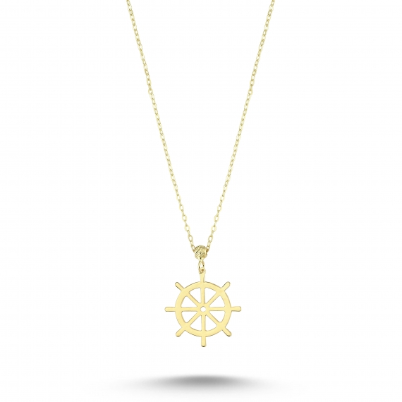 14 K Rudder Figured Gold Necklace
