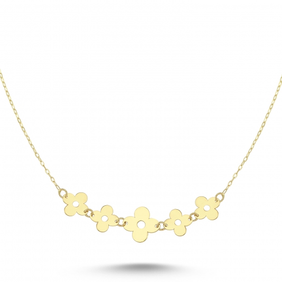 14 K Clover Figured Gold Necklace