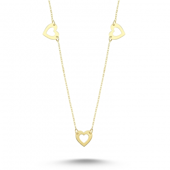 14 K Heart Figured Gold Necklace