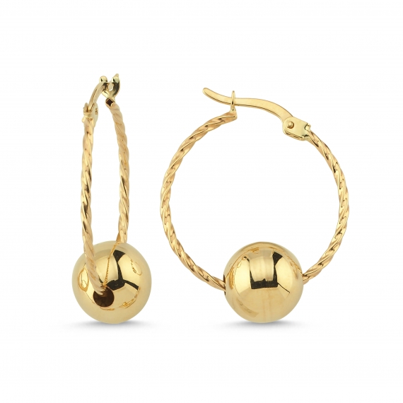 14 K Twisted Hoop Earrings