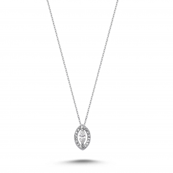 Markiz Cut Diamond Solitaire Necklace