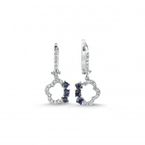 0.52 Carat Sapphire Diamond Earrings