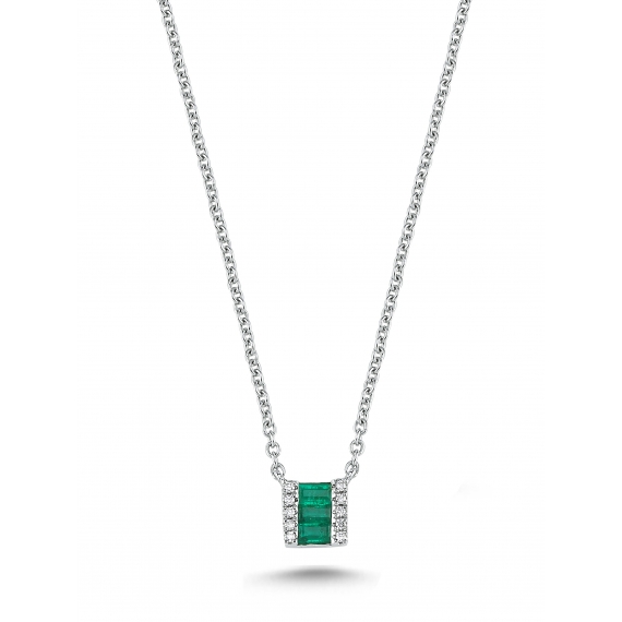 0.21 Carat Emerald Diamond Necklace