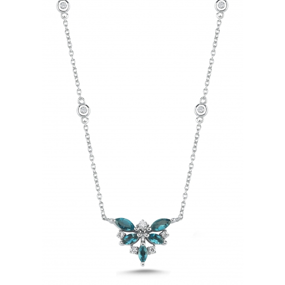0.77 Carat Londra Blue Diamond Necklace