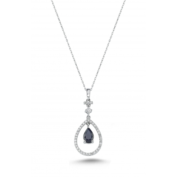 1.04 Carat Sapphire Diamond Necklace