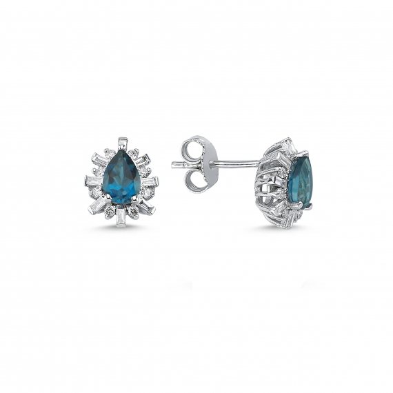 1.38 Carat Londra Blue Diamond Earrings