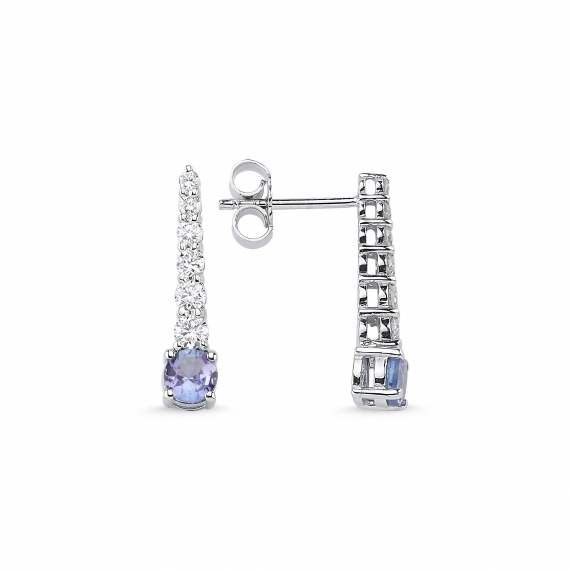 1.12 Carat Tanzanit Diamond Earrings