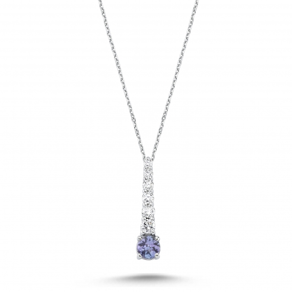 0.54 Carat Tanzanit Diamond Necklace