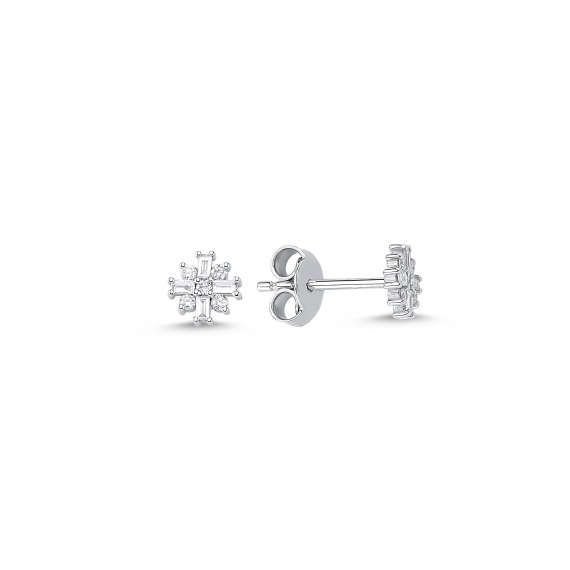 0.17 Carat Baguette Diamond Earrings