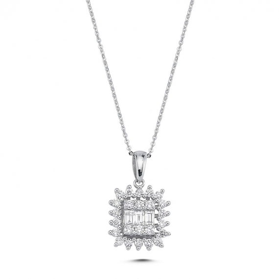 0.47 Carat Baguette Stone-set Diamond Necklace