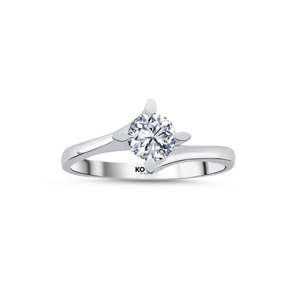 0.50 Carat EF SI Solitaire Diamond Ring