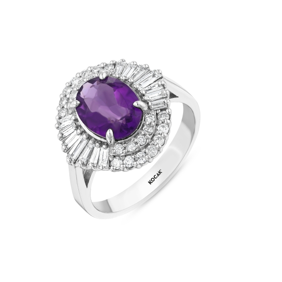 2.30 Carat Amethyst Diamond Ring